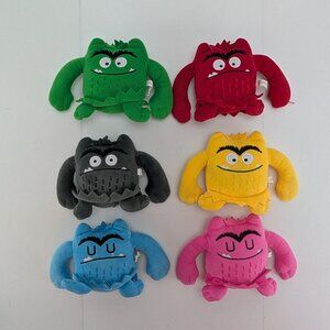 Fedpow Emotion Monster Plush Toys 6 Piece Set Assorted Colors 5" Stuffed Animal